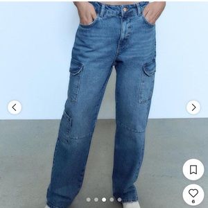 Zara cargo denim jeans size 2 no stretch